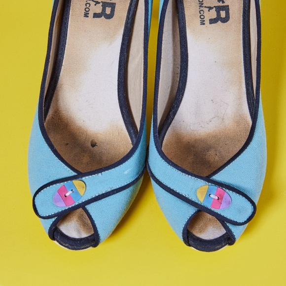 SWEAR London Blue Peep-Toe Pumps, 3” heel size 9 US/40 EU - Picture 6 of 6